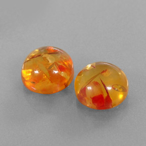 Gemas de ámbar naranja natural de  ct, transparente, transparente / translúcido