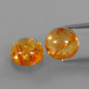 Gemas de ámbar naranja natural de  ct, transparente, transparente / translúcido