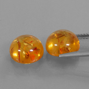 Gemas de ámbar naranja natural de  ct, transparente, transparente / translúcido