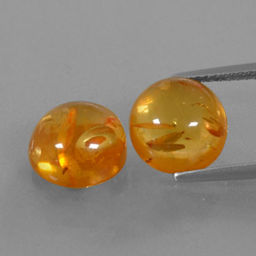 Gemas de ámbar naranja natural de  ct, transparente, transparente / translúcido