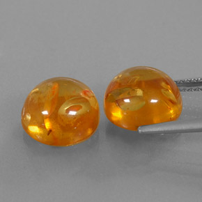 Gemas de ámbar naranja natural de  ct, transparente, transparente / translúcido