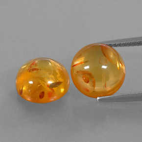 Gemas de ámbar naranja natural de  ct, transparente, transparente / translúcido