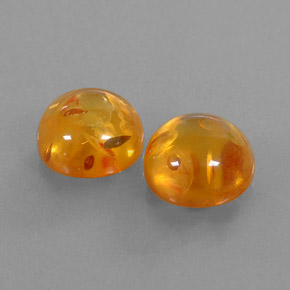 Gemas de ámbar naranja natural de  ct, transparente, transparente / translúcido