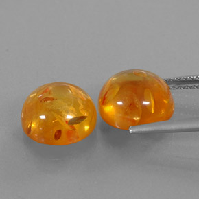 Gemas de ámbar naranja natural de  ct, transparente, transparente / translúcido