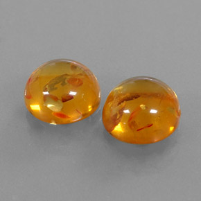 Gemas de ámbar naranja natural de  ct, transparente, transparente / translúcido