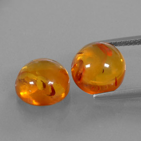 Gemas de ámbar naranja natural de  ct, transparente, transparente / translúcido