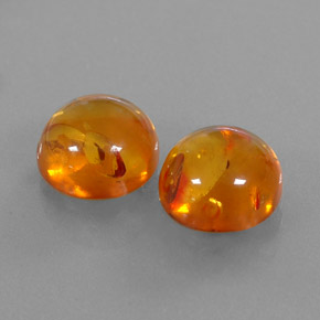 Gemas de ámbar naranja natural de  ct, transparente, transparente / translúcido
