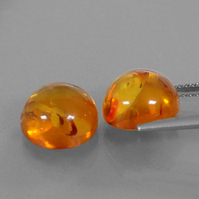 Gemas de ámbar naranja natural de  ct, transparente, transparente / translúcido