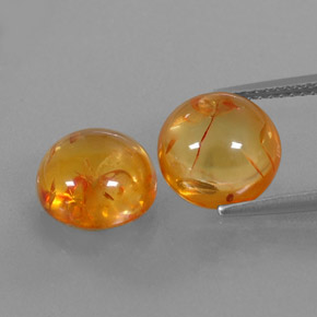 Gemas de ámbar naranja natural de  ct, transparente, transparente / translúcido
