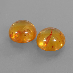 Gemas de ámbar naranja natural de  ct, transparente, transparente / translúcido