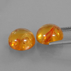 Gemas de ámbar naranja natural de  ct, transparente, transparente / translúcido