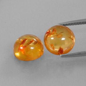 Gemas de ámbar naranja natural de  ct, transparente, transparente / translúcido