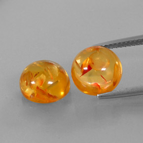 Gemas de ámbar naranja natural de  ct, transparente, transparente / translúcido