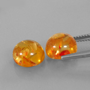 Gemas de ámbar naranja natural de  ct, transparente, transparente / translúcido