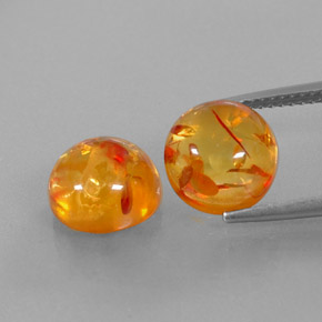 Gemas de ámbar naranja natural de  ct, transparente, transparente / translúcido