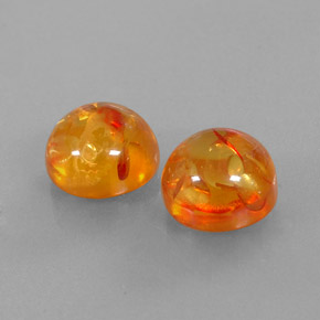 Gemas de ámbar naranja natural de  ct, transparente, transparente / translúcido