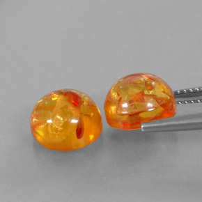 Gemas de ámbar naranja natural de  ct, transparente, transparente / translúcido