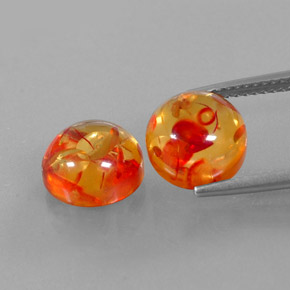 Gemas de ámbar naranja natural de  ct, transparente, transparente / translúcido