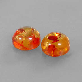 Gemas de ámbar naranja natural de  ct, transparente, transparente / translúcido