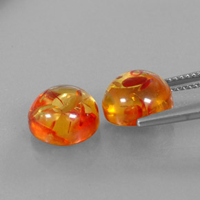 Gemas de ámbar naranja natural de  ct, transparente, transparente / translúcido