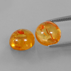 Gemas de ámbar naranja natural de  ct, transparente, transparente / translúcido