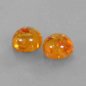 Gemas de ámbar naranja natural de  ct, transparente, transparente / translúcido