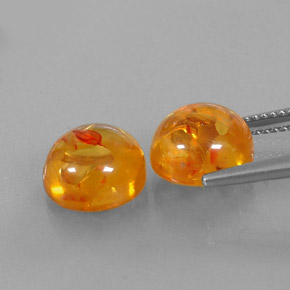 Gemas de ámbar naranja natural de  ct, transparente, transparente / translúcido
