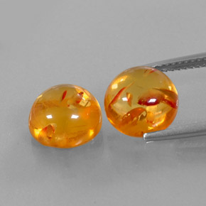 Gemas de ámbar naranja natural de  ct, transparente, transparente / translúcido