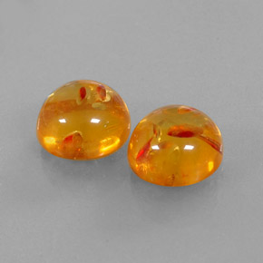 Gemas de ámbar naranja natural de  ct, transparente, transparente / translúcido