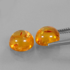 Gemas de ámbar naranja natural de  ct, transparente, transparente / translúcido