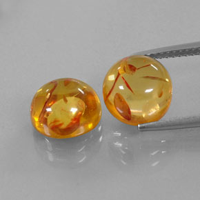 Gemas de ámbar naranja natural de  ct, transparente, transparente / translúcido