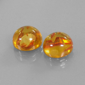 Gemas de ámbar naranja natural de  ct, transparente, transparente / translúcido