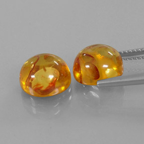 Gemas de ámbar naranja natural de  ct, transparente, transparente / translúcido