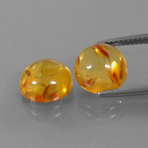 Gemas de ámbar naranja natural de  ct, transparente, transparente / translúcido
