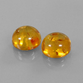 Gemas de ámbar naranja natural de  ct, transparente, transparente / translúcido