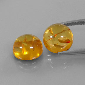 Gemas de ámbar naranja natural de  ct, transparente, transparente / translúcido