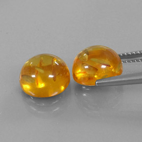 Gemas de ámbar naranja natural de  ct, transparente, transparente / translúcido