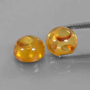 Gemas de ámbar naranja natural de  ct, transparente, transparente / translúcido