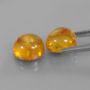 Gemas de ámbar naranja natural de  ct, transparente, transparente / translúcido