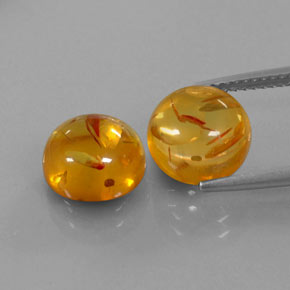 Gemas de ámbar naranja natural de  ct, transparente, transparente / translúcido