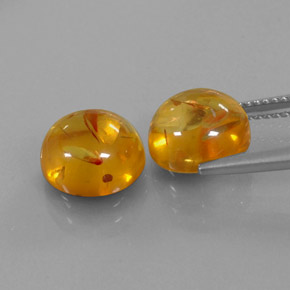 Gemas de ámbar naranja natural de  ct, transparente, transparente / translúcido