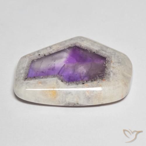 Rebanada de geoda de amatista Multicolor natural de 24.91 ct, Elegante, Transparente