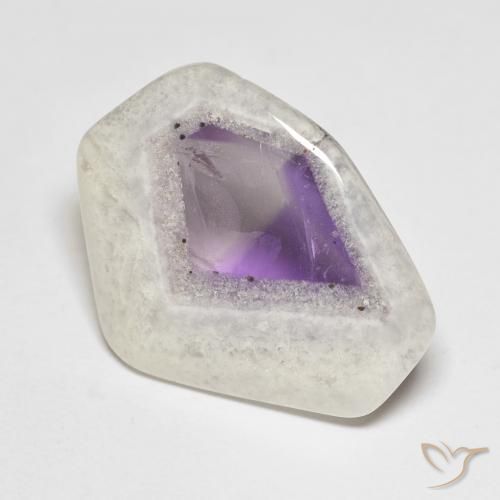Rebanada de geoda de amatista Multicolor natural de 15.24 ct, Elegante, Transparente