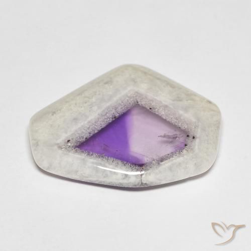 Rebanada de geoda de amatista Multicolor natural de 15.24 ct, Elegante, Transparente