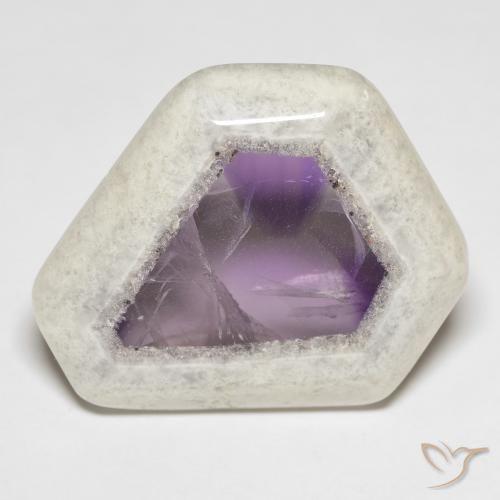 Corte de geoda de amatista multicolor natural de 45,43 ct, forma elegante, transparente