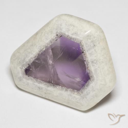 Corte de geoda de amatista multicolor natural de 45,43 ct, forma elegante, transparente
