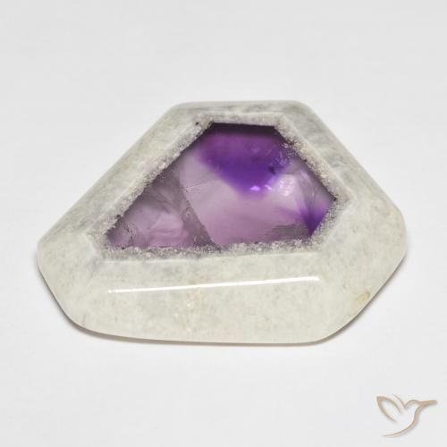 Corte de geoda de amatista multicolor natural de 45,43 ct, forma elegante, transparente