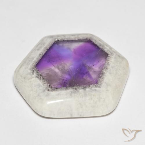 Rebanada de geoda de amatista Multicolor natural de 39.11 ct, Elegante, Transparente
