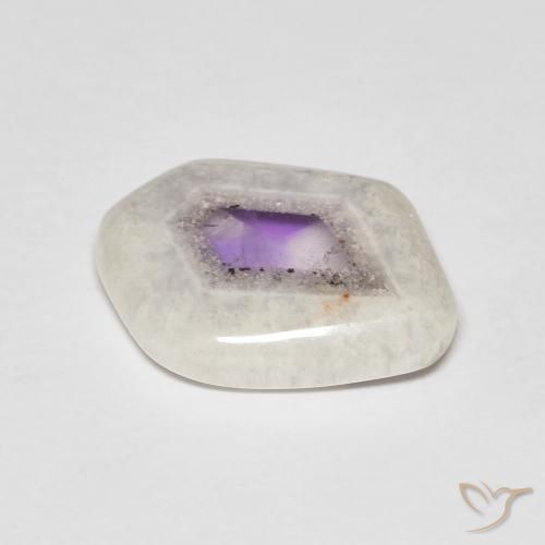 Rebanada de geoda de amatista Multicolor natural de 6.98 ct, Elegante, Transparente