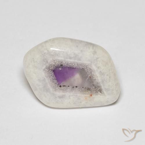 Rebanada de geoda de amatista Multicolor natural de 6.98 ct, Elegante, Transparente